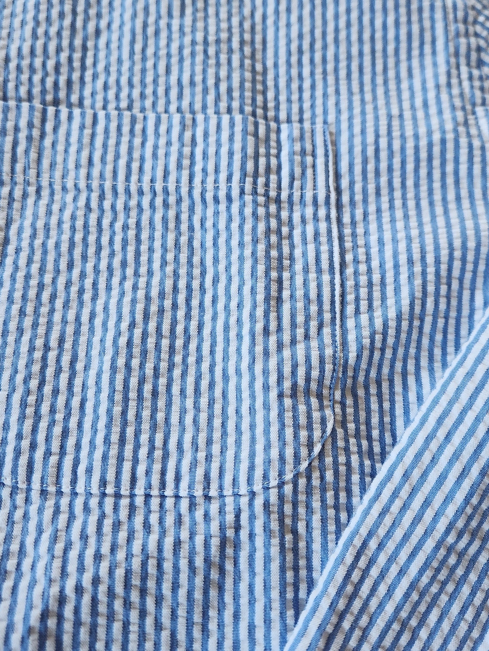 Brooks Brothers Blue and White Striped Seersucker Button-Down Shirt Size L - Picture 6 of 11